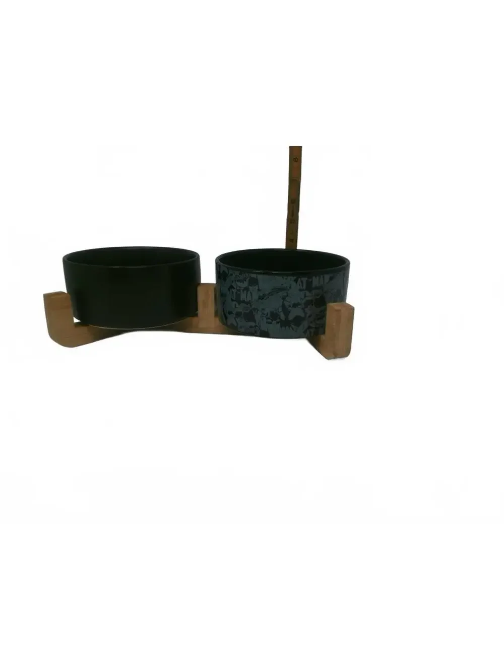 Batman Themed Double Dog Bowls with Wooden Stand